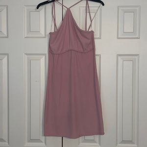 Blush pink halter mini dress